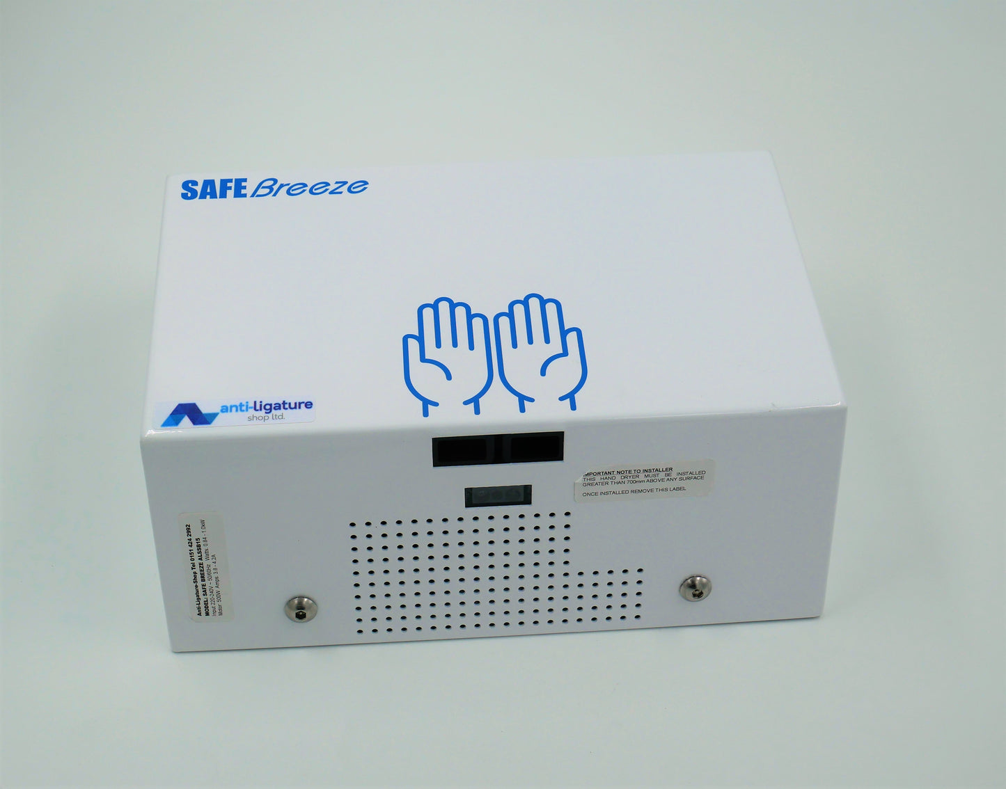 Safe Breeze Anti Ligature Hand Dryer view from underneath