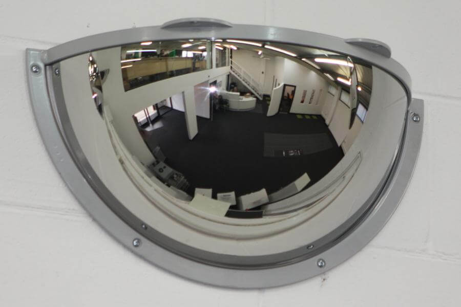 Ligature-Resistant Half-Face Dome Safety Mirror - Wide Area Surveillance