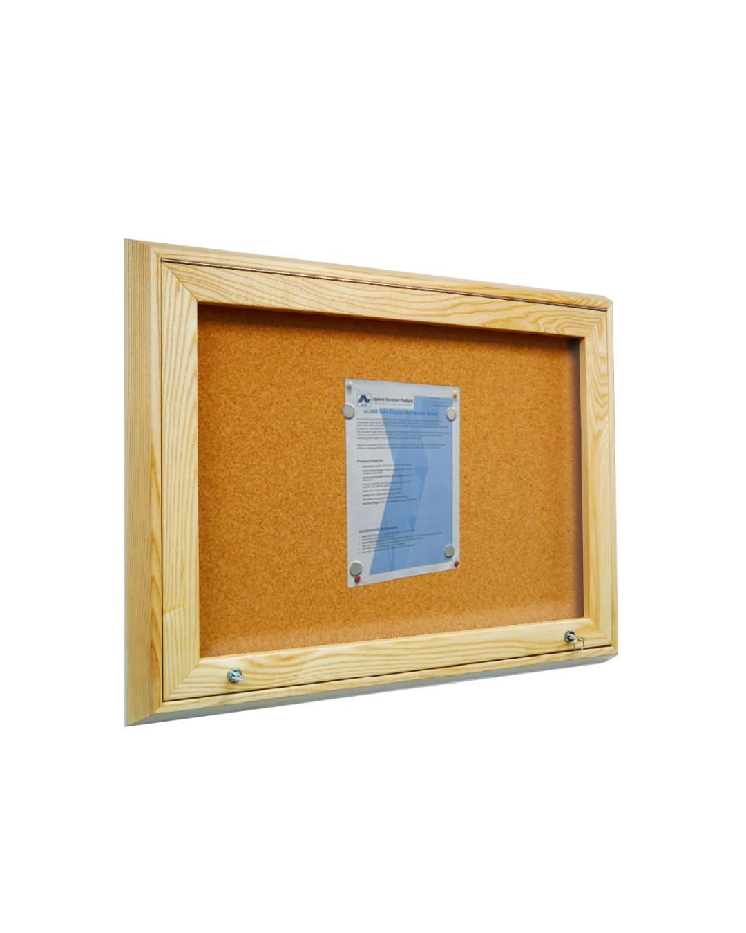 Ligature-Resistant Ash Hardwood Noticeboard – Pin & Magnet Display